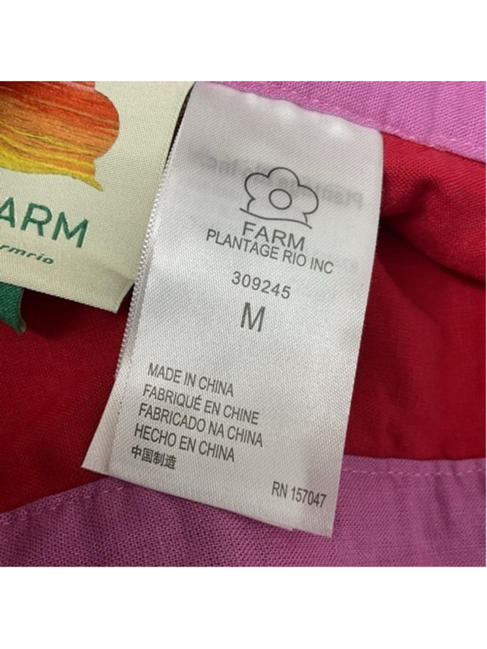 Farm Rio Richilieu Red Palm Tree Eyelet Embroidered Midi Wrap Skirt Women Medium - Picture 6 of 12